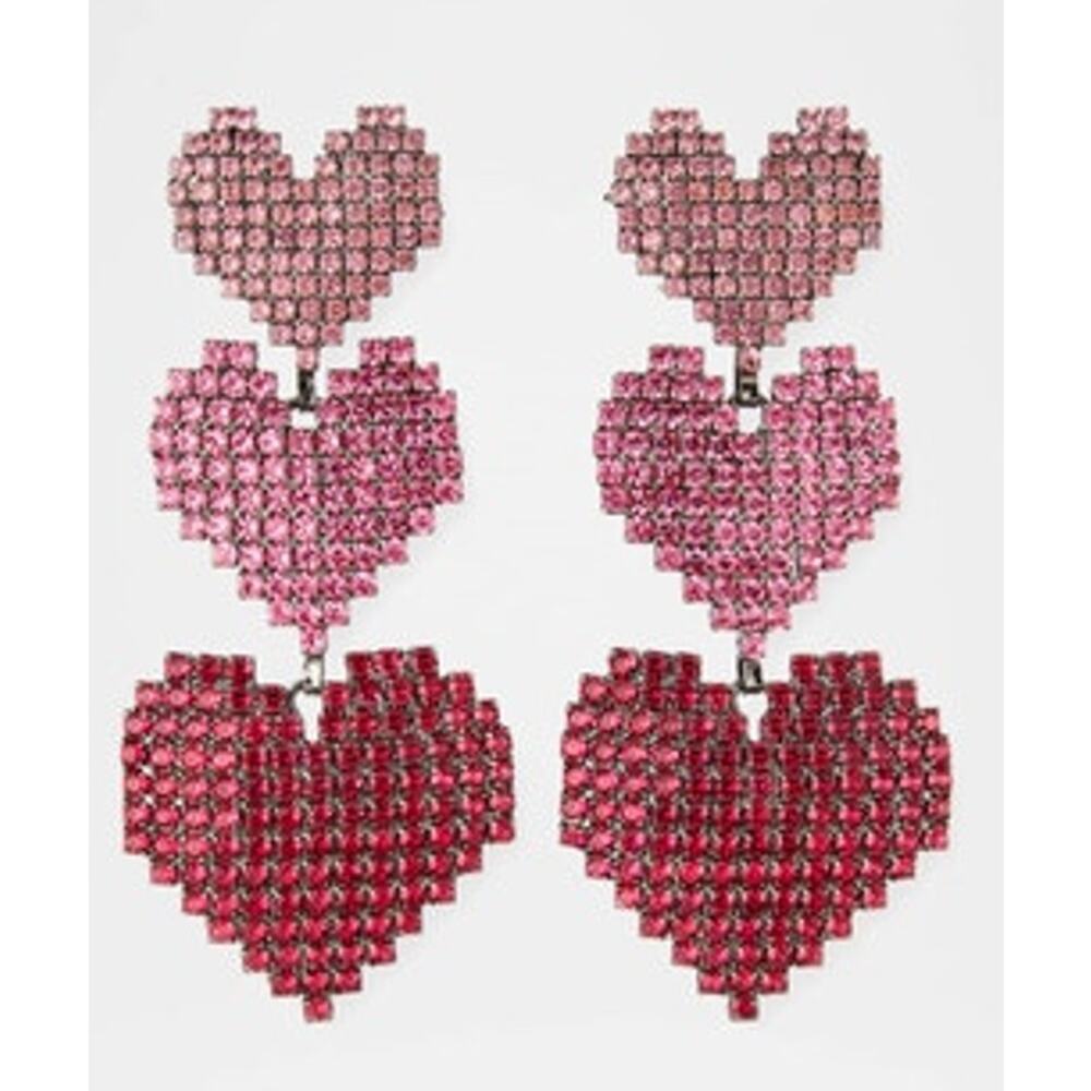 Elizabeth Cole Valentina Triple-Heart Drop Earrings